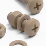 5x viti PEEK naturali a testa cilindrica M6 x 20 mm + dadi e rondelle