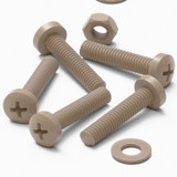 5x viti PEEK naturali a testa cilindrica M4 x 20 mm + dadi e rondelle