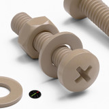 5x viti PEEK naturali a testa cilindrica M4 x 20 mm + dadi e rondelle