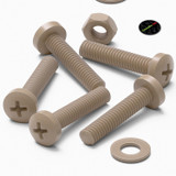 5x viti PEEK naturali a testa cilindrica M4 x 20 mm + dadi e rondelle