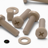 5x viti PEEK naturali a testa cilindrica M5 x 20 mm + dadi e rondelle