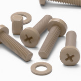 5x viti PEEK naturali a testa cilindrica M5 x 20 mm + dadi e rondelle