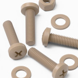 5x viti PEEK naturali a testa cilindrica M5 x 20 mm + dadi e rondelle