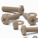 5x viti PEEK naturali a testa cilindrica M5 x 20 mm + dadi e rondelle