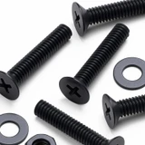 20x Black PP Countersunk Plastic Screws & Bolts M4 x 20 mm, Nuts & Washers