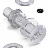 20x viti svasate in acrilico trasparente M8 x 40 mm, dadi/rondelle