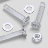 20x Clear Acrylic Countersunk Screws & Bolts M8 x 40 mm, Nuts & Washers