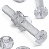20x viti svasate in acrilico trasparente M5 x 40 mm, dadi/rondelle