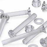20x viti svasate in acrilico trasparente M5 x 40 mm, dadi/rondelle