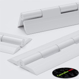 3x White Acrylic Piano Hinges 150 mm, Continuous Plastic Hinges
