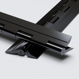 3x Black Acrylic Piano Hinges 300 mm, Continuous Plastic Hinges