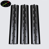 3x Black Acrylic Piano Hinges 300 mm, Continuous Plastic Hinges