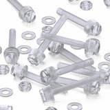 60x viti acriliche trasparenti zigrinate a taglio M4 x 30mm dadi e rondelle