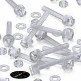 60x viti acriliche trasparenti zigrinate a taglio M4 x 30mm dadi e rondelle