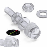 60x viti acriliche trasparenti zigrinate a taglio M4 x 30mm dadi e rondelle