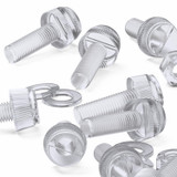 60x Clear Acrylic Slotted Knurled Thumbscrews M8 x 25 mm, Nuts & Washers