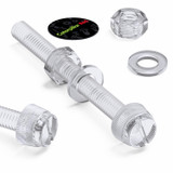 60x Clear Acrylic Slotted Knurled Thumbscrews M6 x 60 mm, Nuts & Washers