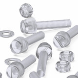 60x Clear Acrylic Slotted Knurled Thumbscrews M5 x 25 mm, Nuts & Washers