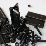 4x Angled L Brackets, Black Acrylic + 20x Bolts