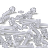 60x Clear Acrylic Slotted Knurled Thumbscrews M5 x 30 mm, Nuts & Washers