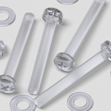 60x Clear Acrylic Pan Head Plastic Screws & Bolts M3 x 25 mm, Nuts & Washers