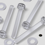 60x Clear Acrylic Pan Head Plastic Screws & Bolts M3 x 25 mm, Nuts & Washers