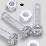 60x Clear Acrylic Pan Head Plastic Screws & Bolts M6 x 30 mm, Nuts & Washers