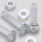 60x Clear Acrylic Pan Head Plastic Screws & Bolts M6 x 30 mm, Nuts & Washers