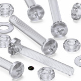 60x viti acriliche trasparenti a testa cilindrica M4 x 30mm + dadi/rondelle