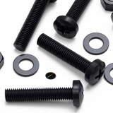 20x Black PP Pan Head Plastic Screws & Bolts M8 x 40 mm, Nuts & Washers