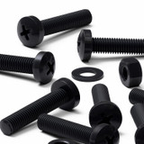 20x viti PP nere a testa cilindrica M8 x 40 mm + dadi e rondelle
