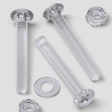 50x Clear Acrylic Countersunk Screws & Bolts M4 x 30 mm, Nuts & Washers