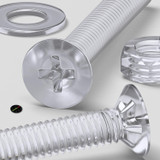 50x Clear Acrylic Countersunk Screws & Bolts M4 x 30 mm, Nuts & Washers