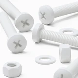 20x viti PP bianche a testa cilindrica M5 x 40 mm + dadi e rondelle