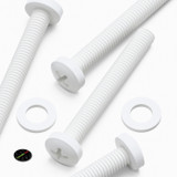 20x White PP Pan Head Plastic Screws & Bolts M5 x 40 mm, Nuts & Washers