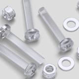 60x viti acriliche trasparenti a testa cilindrica M5 x 30mm + dadi/rondelle