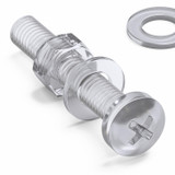 60x viti acriliche trasparenti a testa cilindrica M5 x 30mm + dadi/rondelle
