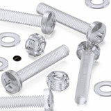 60x viti acriliche trasparenti a testa cilindrica M5 x 30mm + dadi/rondelle
