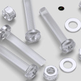 60x Clear Acrylic Pan Head Plastic Screws & Bolts M5 x 30 mm, Nuts & Washers