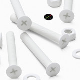 20x White PP Countersunk Plastic Screws & Bolts M5 x 40 mm, Nuts & Washers