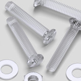 50x Clear Acrylic Countersunk Screws & Bolts M3 x 16 mm, Nuts & Washers