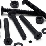 20x Black PP Countersunk Plastic Screws & Bolts M5 x 40 mm, Nuts & Washers