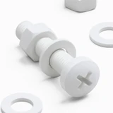 20x White PP Pan Head Plastic Screws & Bolts M8 x 40 mm, Nuts & Washers