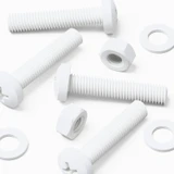 20x White PP Pan Head Plastic Screws & Bolts M8 x 40 mm, Nuts & Washers