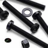 20x Black PP Pan Head Plastic Screws & Bolts M5 x 40 mm, Nuts & Washers