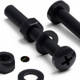 20x viti PP nere a testa cilindrica M5 x 40 mm + dadi e rondelle