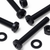 20x Black PP Pan Head Plastic Screws & Bolts M5 x 40 mm, Nuts & Washers
