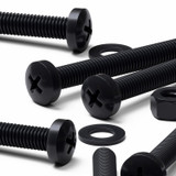 20x Black PP Pan Head Plastic Screws & Bolts M5 x 40 mm, Nuts & Washers