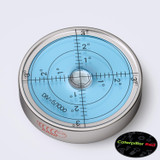 Magnetic Metal 60 mm Diameter Bullseye Spirit Bubble Level, Round, Blue