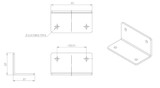 10x grandi staffe a L, acrilico trasparente 3 mm + 50 bulloni M5